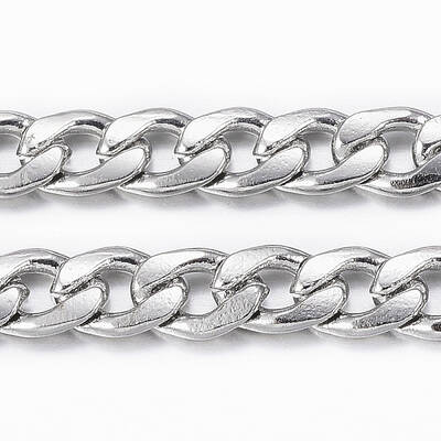 Non-Tarnish 3.28 Feet 304 Stainless Steel Cuban Link Chains