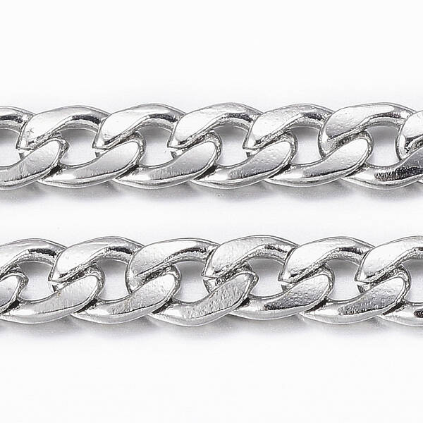 Non-Tarnish 3.28 Feet 304 Stainless Steel Cuban Link Chains