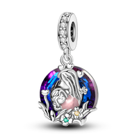 MULA 925 silver mother's love angel pendant | Suitable for Pandora bracelets | Mother's Day gift | Shining crystal beads | Fa...