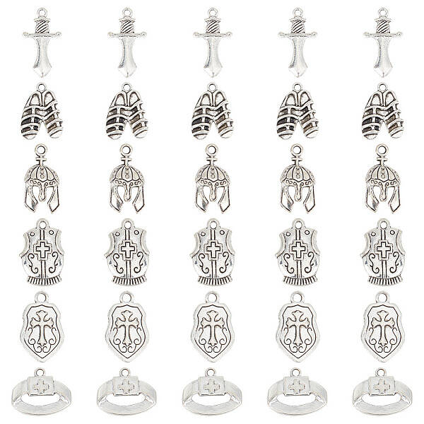 96Pcs 16 Style Alloy Pendant