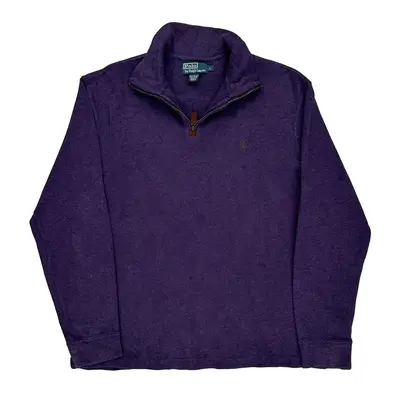 Polo By Ralph Lauren 1/4 Zip - Large Purple Cotton