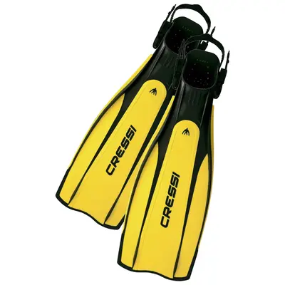 Used Cressi Pro Light Open Heel Scuba Dive Fins - Yellow, Size: XSmall -US M:5-7 / W:6-8