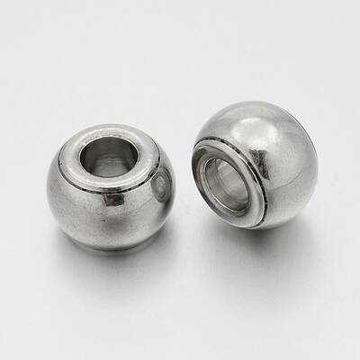 Tarnish Resistant Rondelle 201 Stainless Steel Large Hole Beads
