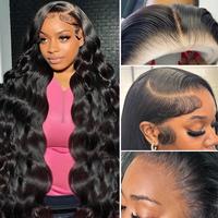 Pizazz Hair Body Wave Pre Bleached Small Knots 13x6 HD Transparent Lace Front Wigs Human Hair 220% Density Pre Plucked Lace F...
