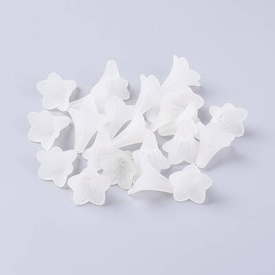 Flower Frosted Acrylic Bead Caps