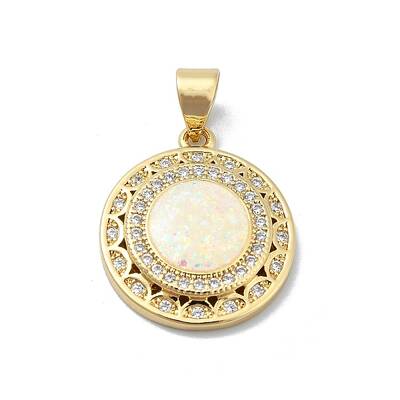Brass Micro Pave Clear Cubic Zirconia Pendants