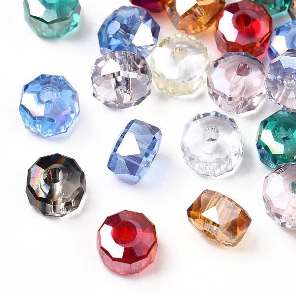 Transparent Electroplate Glass Beads Strands