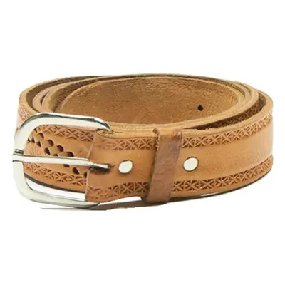 Womens Braided Belt Orange Leather Crazy Pattern 48