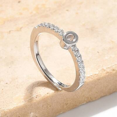 S925 Sterling Silver Adjustable Letter Rings for Women