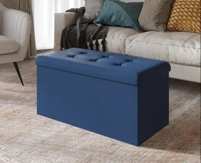 Favorer Florence Upholstered Folding Storage Bench With Button Tufted, Padded Seat For Storage, Bedroom Bench With Storage, F...