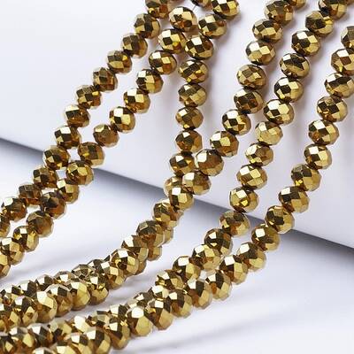 Electroplate Transparent Glass Beads Strands