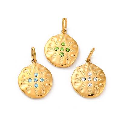 304 Stainless Steel Rhinestone Pendants