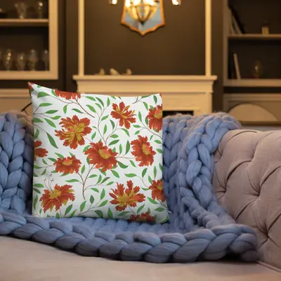 Autumn Bloom Premium Pillow – Celebrate Nature's Warmth