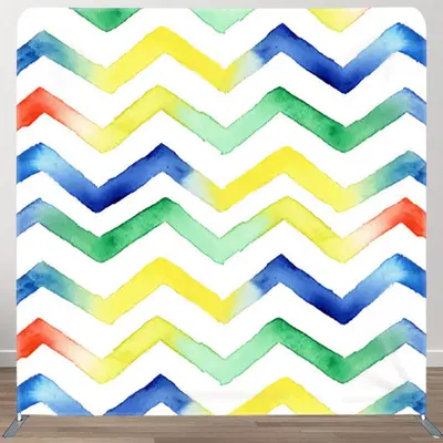 Aperturee Multi Watercolor Waves Fabric Party Backdrop Cover - Aperturee