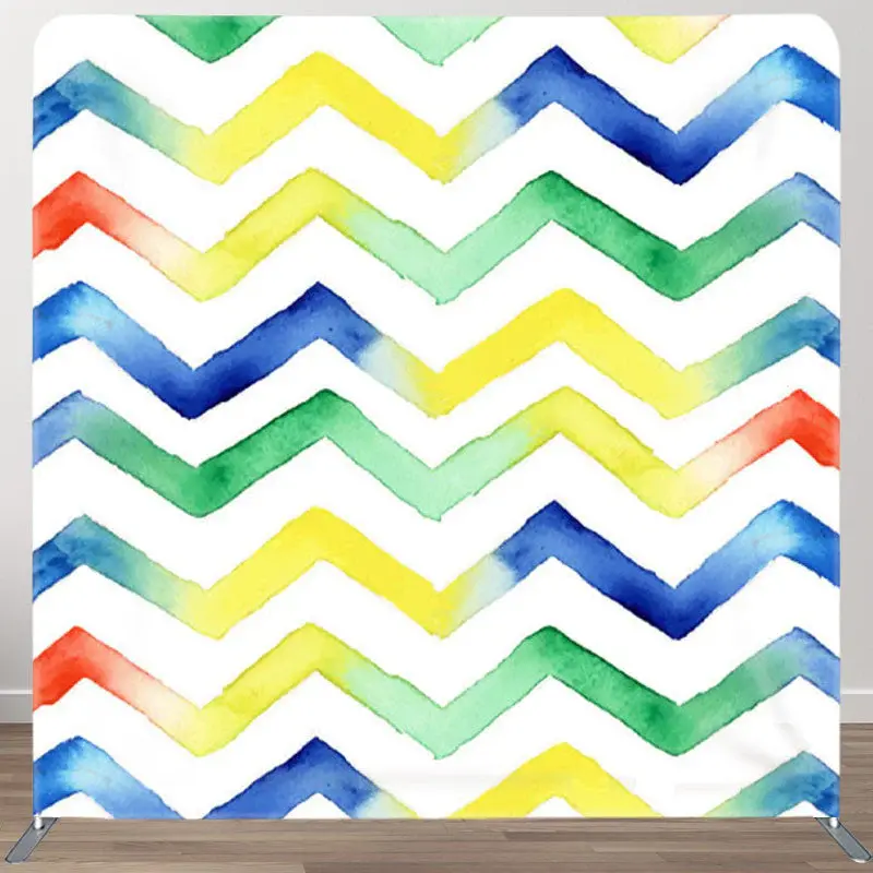 Aperturee Multi Watercolor Waves Fabric Party Backdrop Cover - Aperturee
