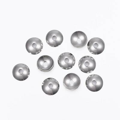 Tarnish Resistant 201 Stainless Steel Bead Caps