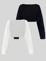 Women's Minimalist Textured Raglan Sleeve Shrug Set, Chic Open Front Sweater Cardigan, Cardigan for Women, Comfort Basic Long...