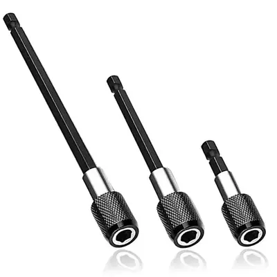 Drill Bit Extension Set, Magnetic Bit Extension, Quick Release Bit Extension with 1/4” Hex Shank, Power Tool Accessories fo...