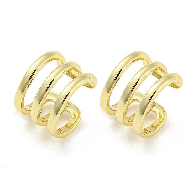 Brass Multi Lines Cuff Earrings