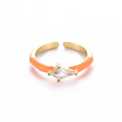 Brass Enamel Cuff Rings
