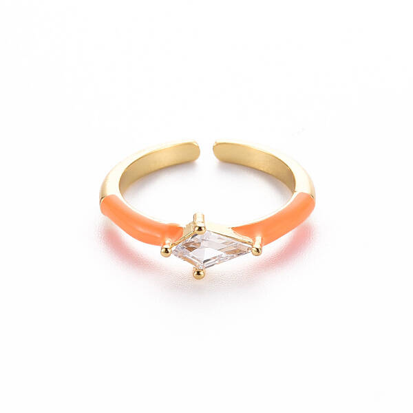 Brass Enamel Cuff Rings