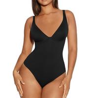 FeelinGirl Women V Neck Bodysuit Thong Tummy Control Shapewear TTS Basic Fabric Womenswear