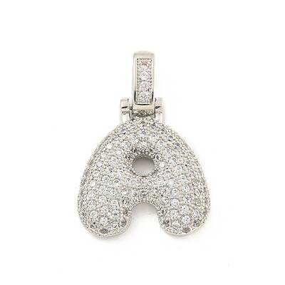 Brass Micro Pave Clear Cubic Zirconia Pendants