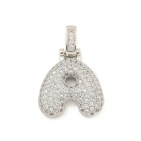 Brass Micro Pave Clear Cubic Zirconia Pendants