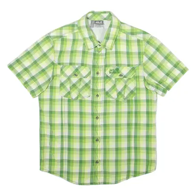 JACK WOLFSKIN Mens Shirt Green Check M