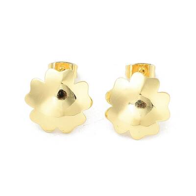 Flower/Round Rack Plating Brass Stud Earring