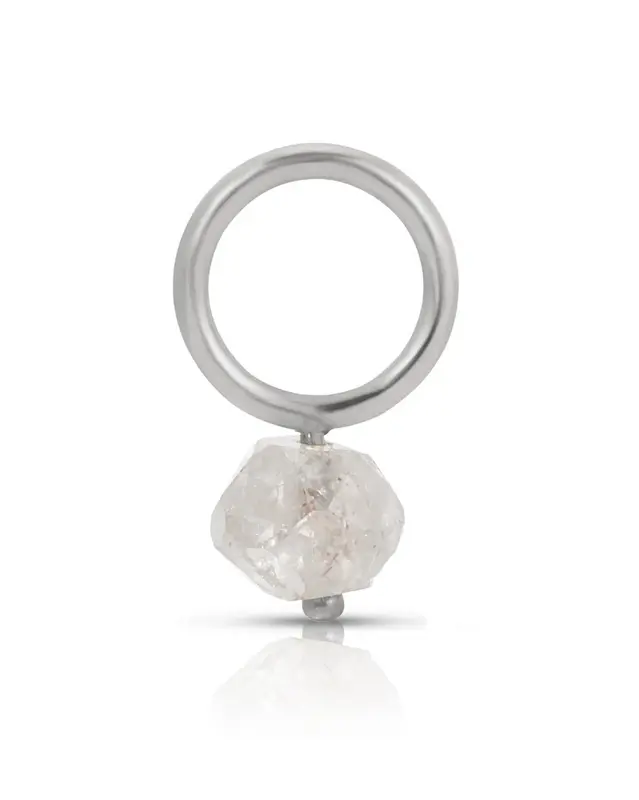 Fine April Diamond | Metal Color: Solid White Gold