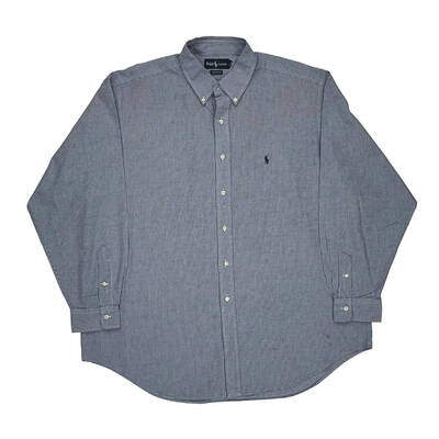 Yarmouth Ralph Lauren Checked Shirt - XL Blue Cotton