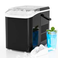 【Fathers Day Gift】【Deal】SweetFurniture Countertop Ice Maker Machine, Basket and Handle, 9 Cubes in 6 Mins, 26.5lbs/24...