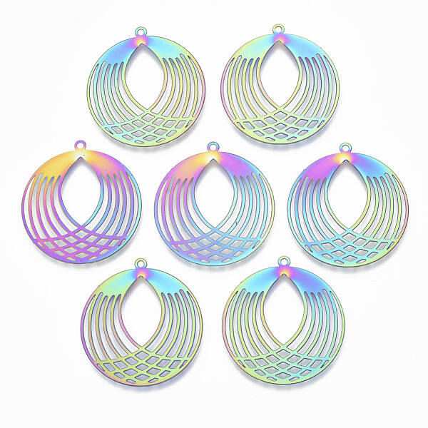 Ion Plating(IP) 201 Stainless Steel Filigree Pendants