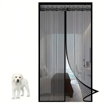 Modern Magnetic Mesh Curtain, Breathable Design Mosquito-proof Soft Door & Window Screen for Summer Living Room, Auto Closer ...