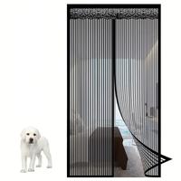 Modern Magnetic Mesh Curtain, Breathable Design Mosquito-proof Soft Door & Window Screen for Summer Living Room, Auto Closer ...