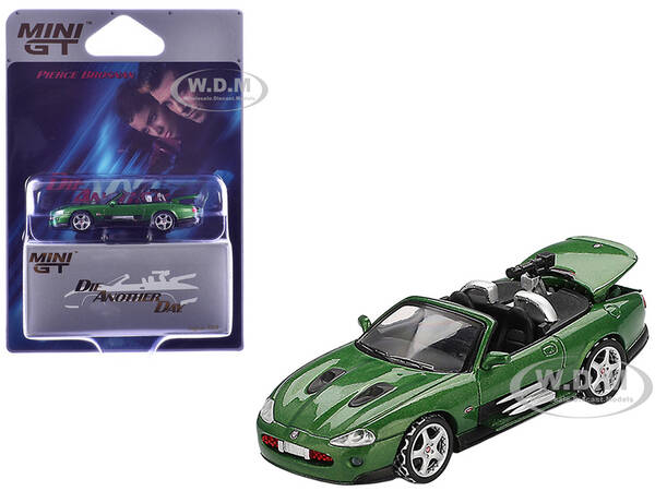Jaguar XKR Green Metallic 007 James Bond Die Another Day (2002) Movie Limited Edition 1/64 Diecast Model Car by Mini GT