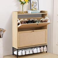 Giratree Shoe Cabinet, Shoe Cabinet Freestanding Tipping Bucket Shoe Rack Organizer with 2 3 4 Flip Drawers, Modern Entryway ...