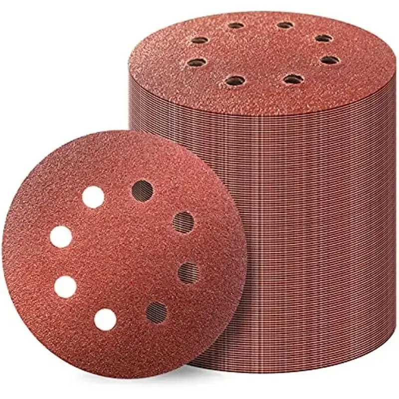 Random Orbital Sander Sanding Discs, 5 Inch 8 Holes Sanding Discs for Random Track Sander, Durable Sanding Discs, Abrasive Pr...