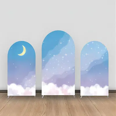 Fairy Tale Night Moon Stars Clould Arch Backdrop Kit - Aperturee
