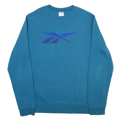 REEBOK Mens Sweatshirt Blue Crew Neck L