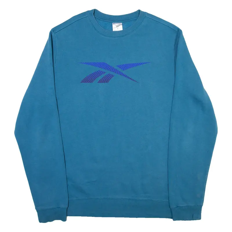 REEBOK Mens Sweatshirt Blue Crew Neck L