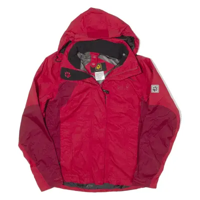 JACK WOLFSKIN Rain Jacket Red Womens UK 10