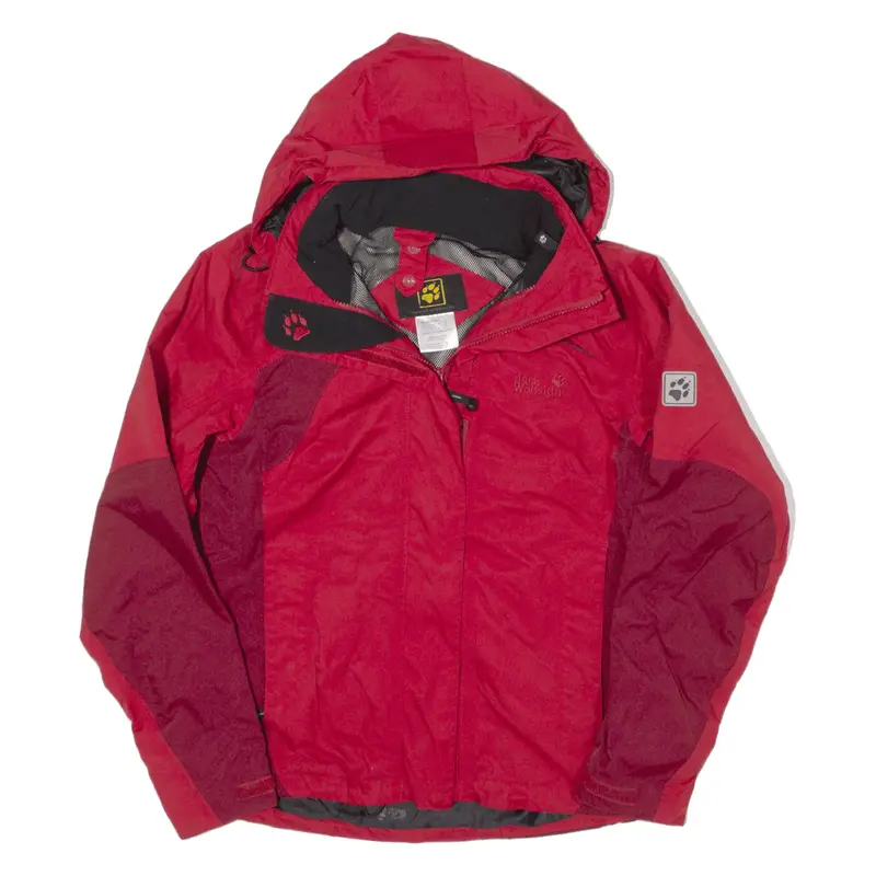 JACK WOLFSKIN Rain Jacket Red Womens UK 10