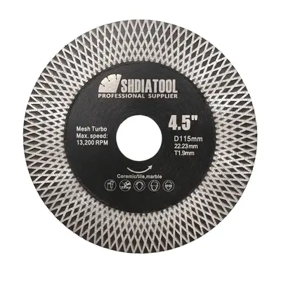 SHDIATOOL 4.5 Inch Double Side X Mesh Diamond Tile Saw Blades for Cutting and Grinding Porcelain Ceramic Marble Artificial St...