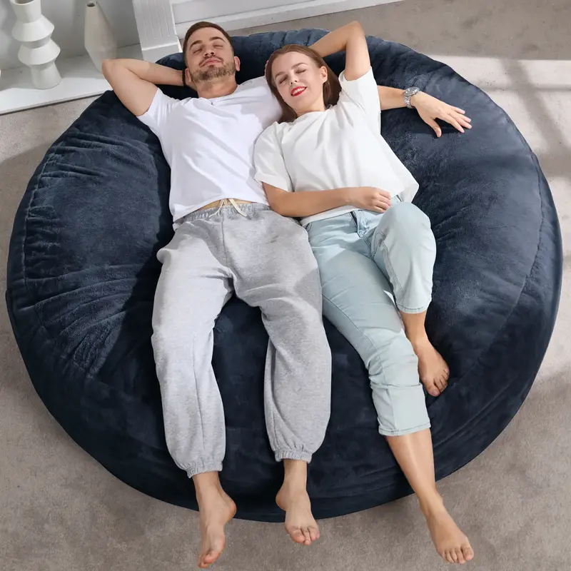 【Hobestluk】6ft Bean Bag Chairs for Adults Large Beanbag Chair with Plush Faux Fur Cover Big Bean Bag Chair for Living Roo...