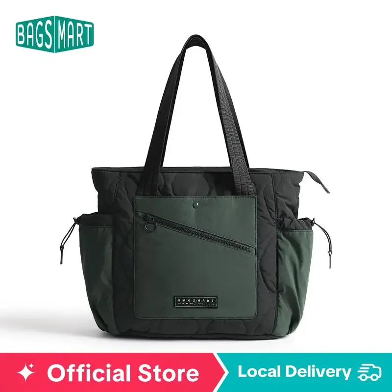 BAGSMART Travel Tote Bag for Women, Lightweight Quilted Shoulder Bag Handbag for Travel Work Gym TikTokShopfalldealsforyou