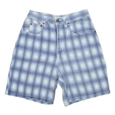 SOSTANZA Denim Shorts Blue Relaxed Check Womens XXS W24