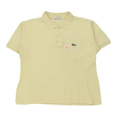 Bootleg Lacoste Polo Shirt - Large Yellow Cotton
