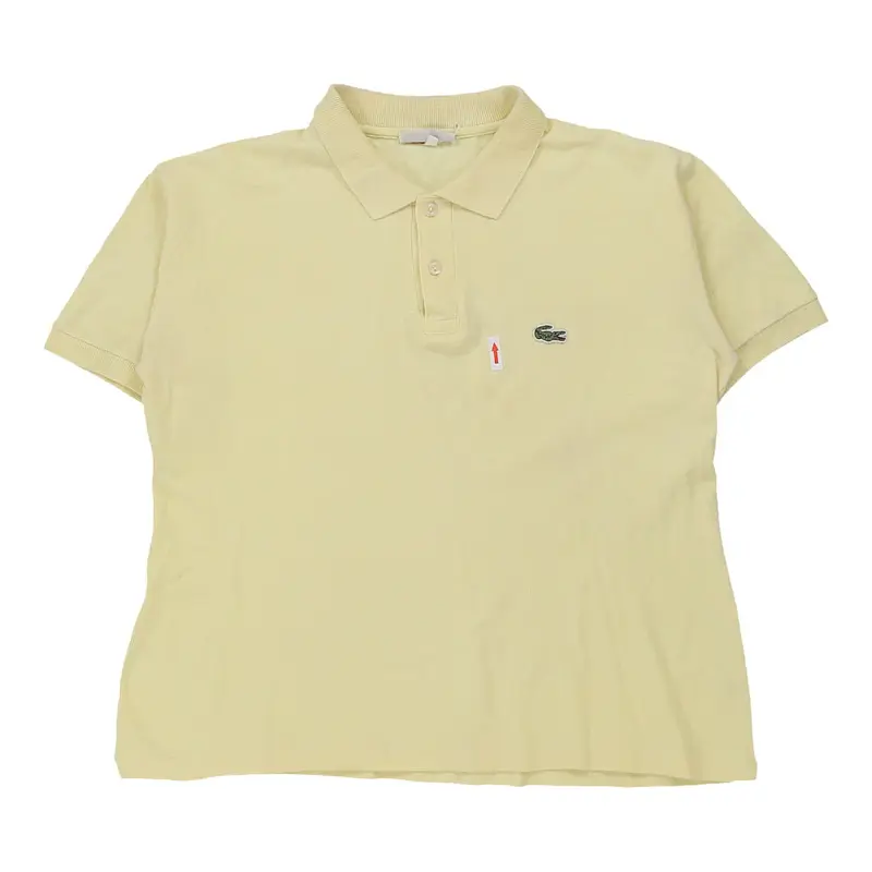 Bootleg Lacoste Polo Shirt - Large Yellow Cotton